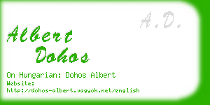 albert dohos business card